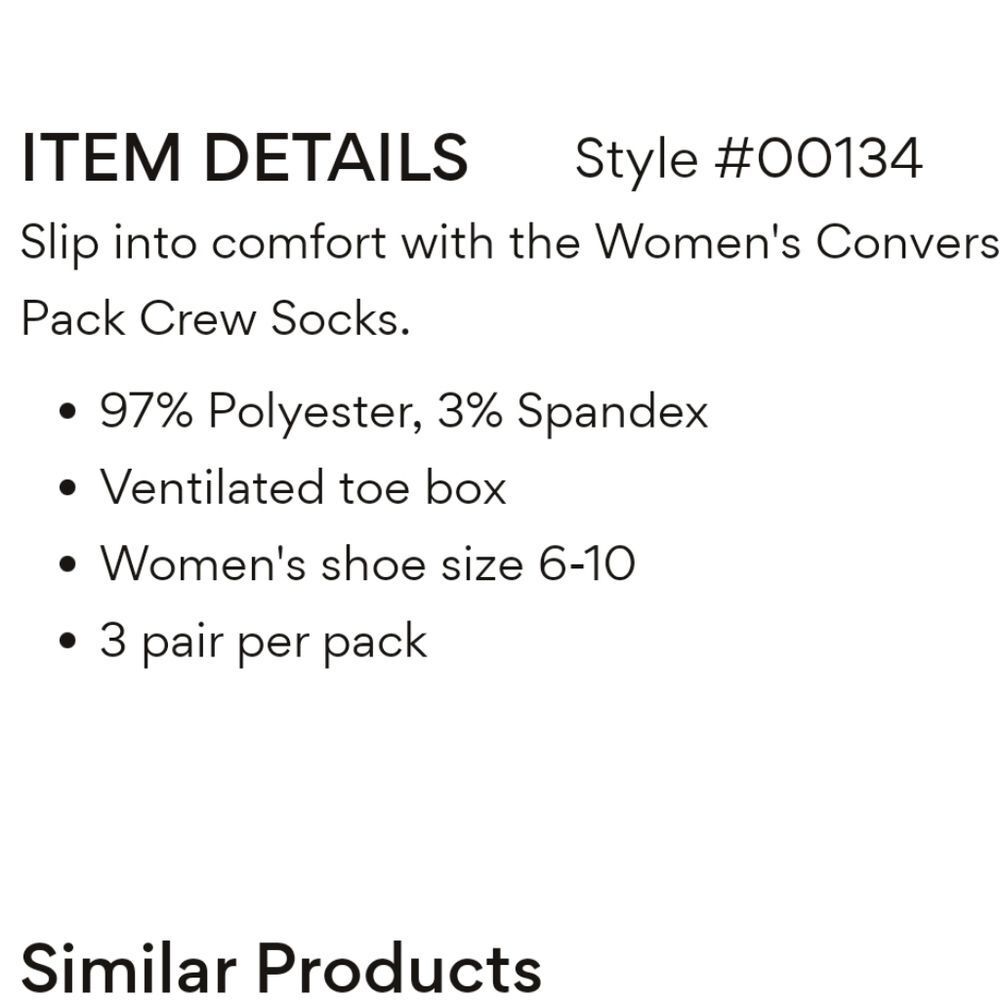Converse 3-PK Chevron Star Logo Crew Socks - Picture 5 of 8